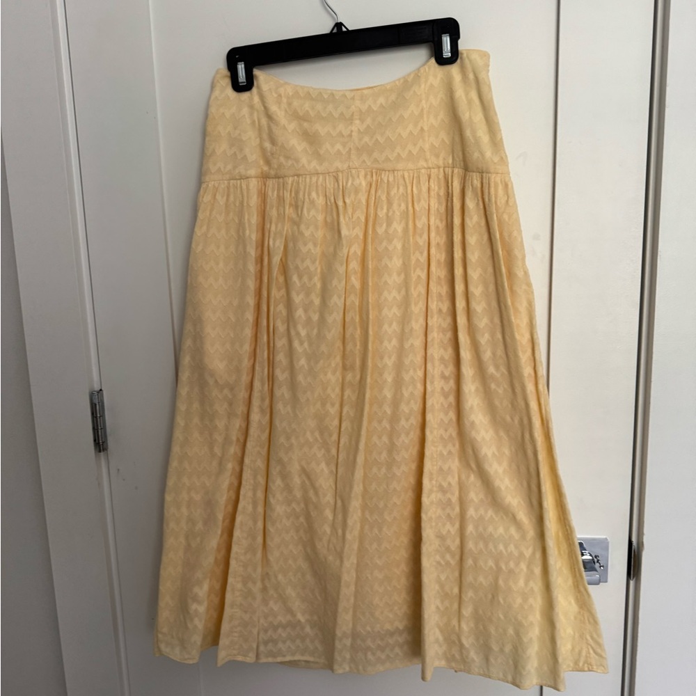 Joie Yellow Pleated Midi Skirt Resort Wear